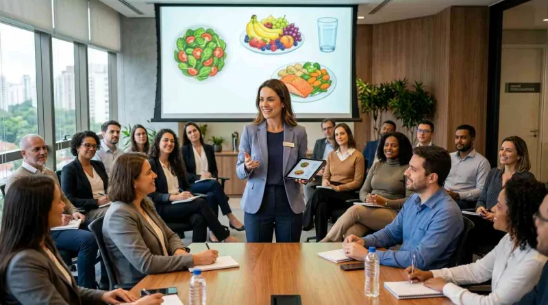 Palestra de nutrição corporativa Palestra de nutrição corporativa